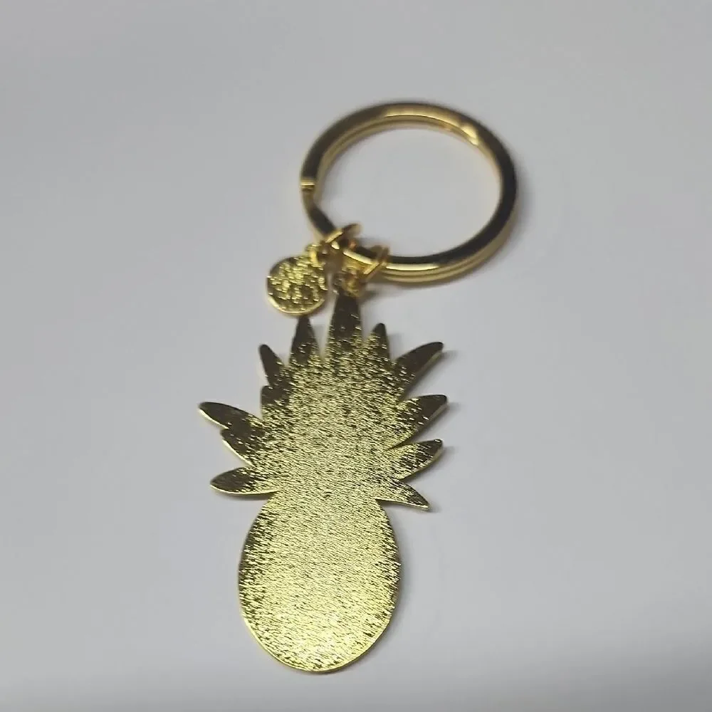 Island Haus Co Gold and Green Pineapple Keychain